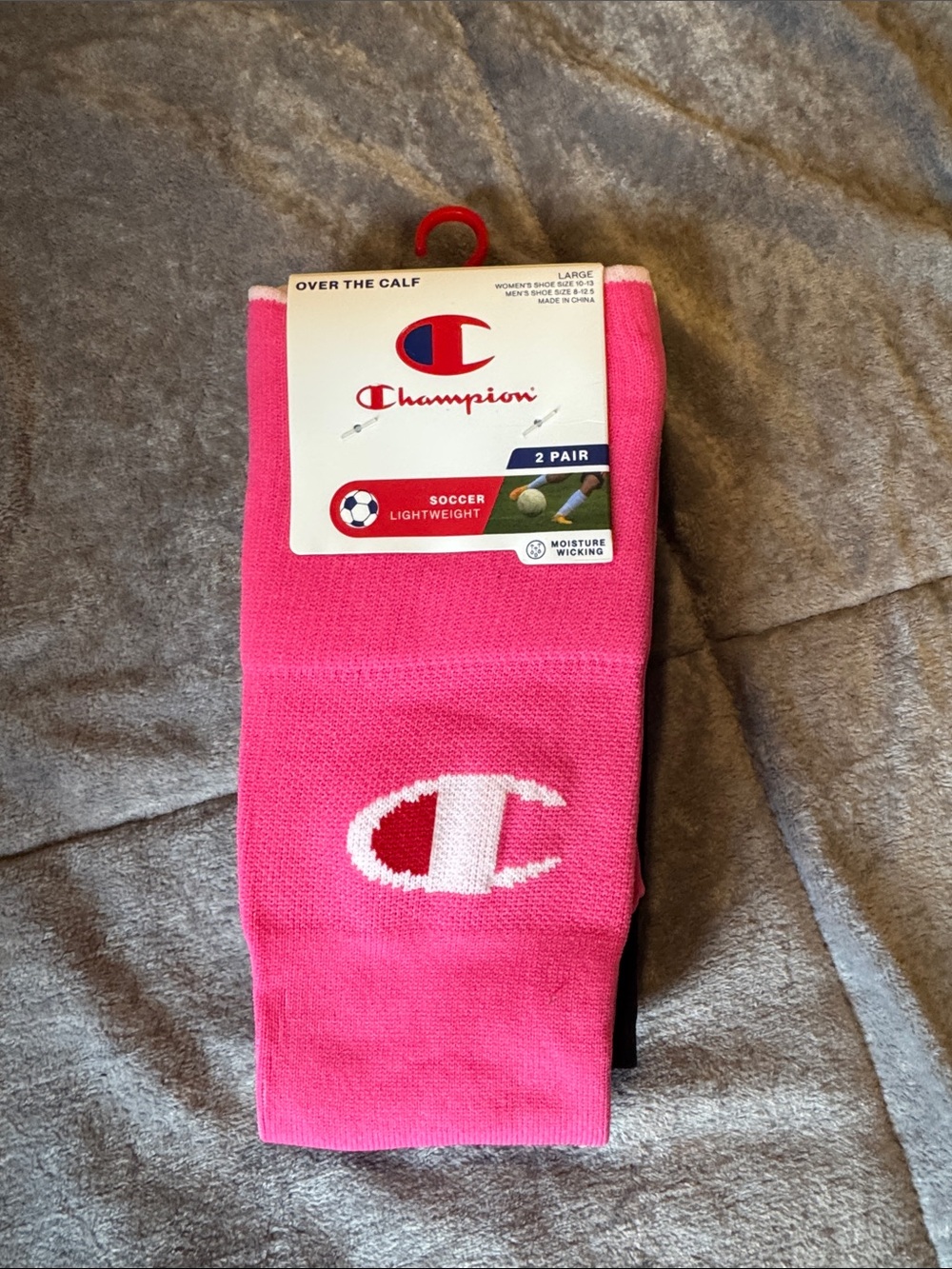 Champion Pink Over-The-Calf Athletic Soccer Socks - 2 Pair